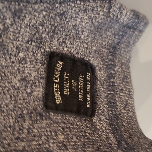 Roots Men's Top 3/4 Button down Size Large Blue Speckled - Picture 6 of 8